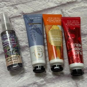 Bath and body works lotions sanitizer spray 4 items